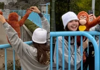 Lisa, do BLACKPINK, encanta ao visitar Punch, o macaquinho que viralizou com sua pelúcia no Japão