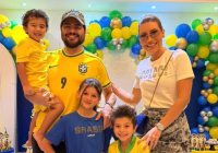 Filha do sertanejo Cristiano, Pietra, de 9 anos, encanta com festa temática de Olimpíadas e ginástica artística inspirada no Brasil